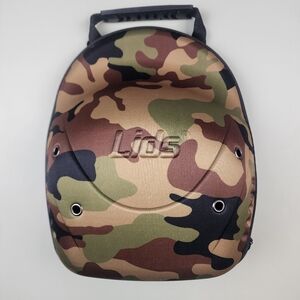 Hard Shell Hat Organizer Green/Brown Camo Zip Up To 6 Baseball Hats/Caps